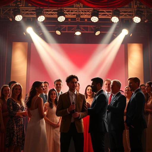 Foto de elenco reunido em premia&radic;&sect;&radic;&pound;o de s&radic;&copy;rie